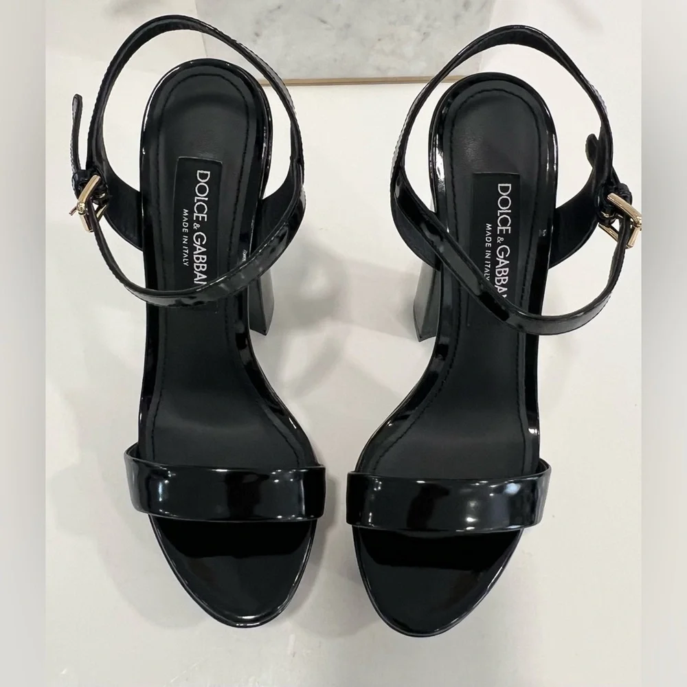 Dolce & Gabbana Polished calfskin platform sandals